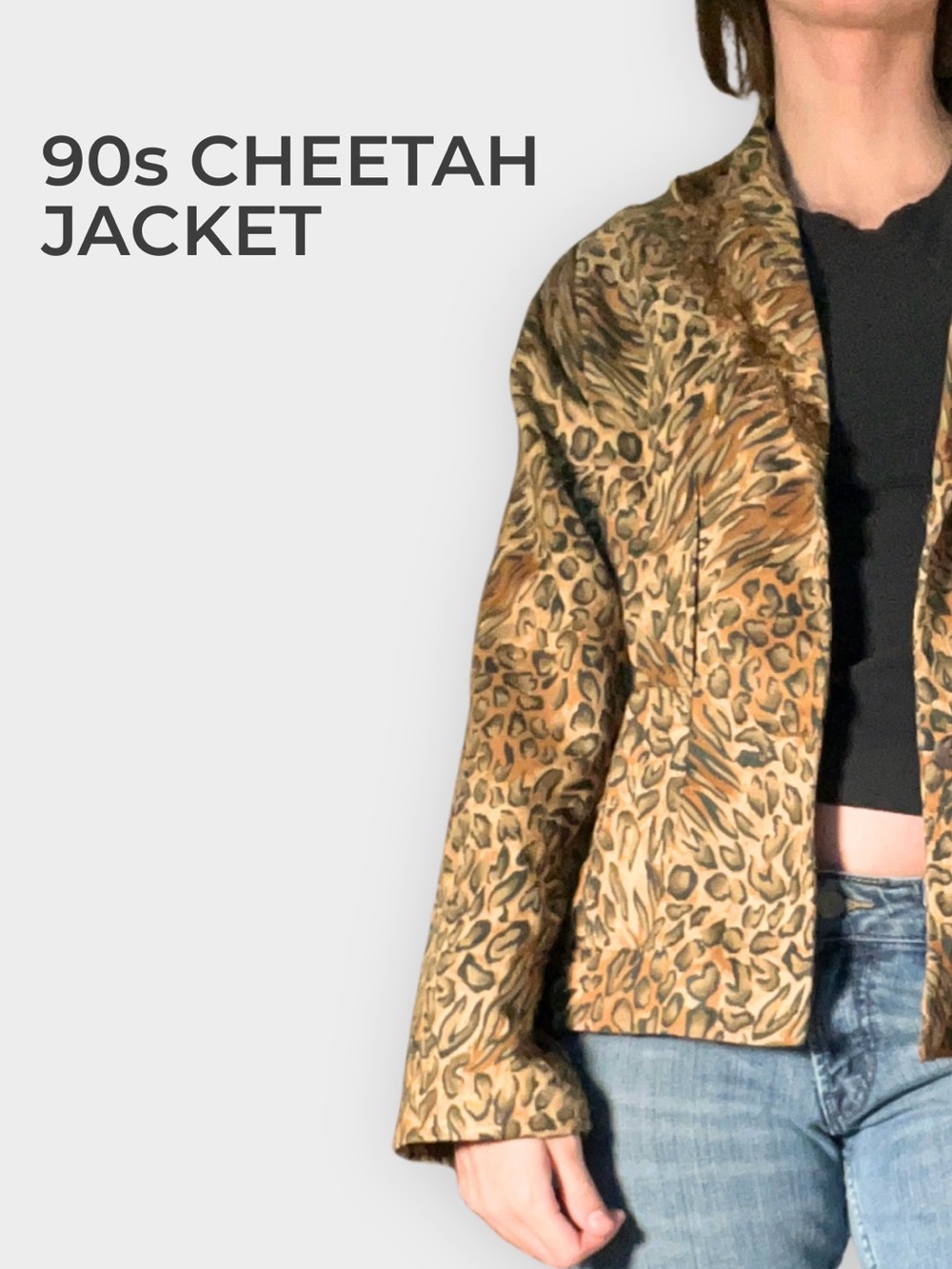 Parsley & Sage Leopard Print Fuzzy Trim Jacket Y2K Size M
